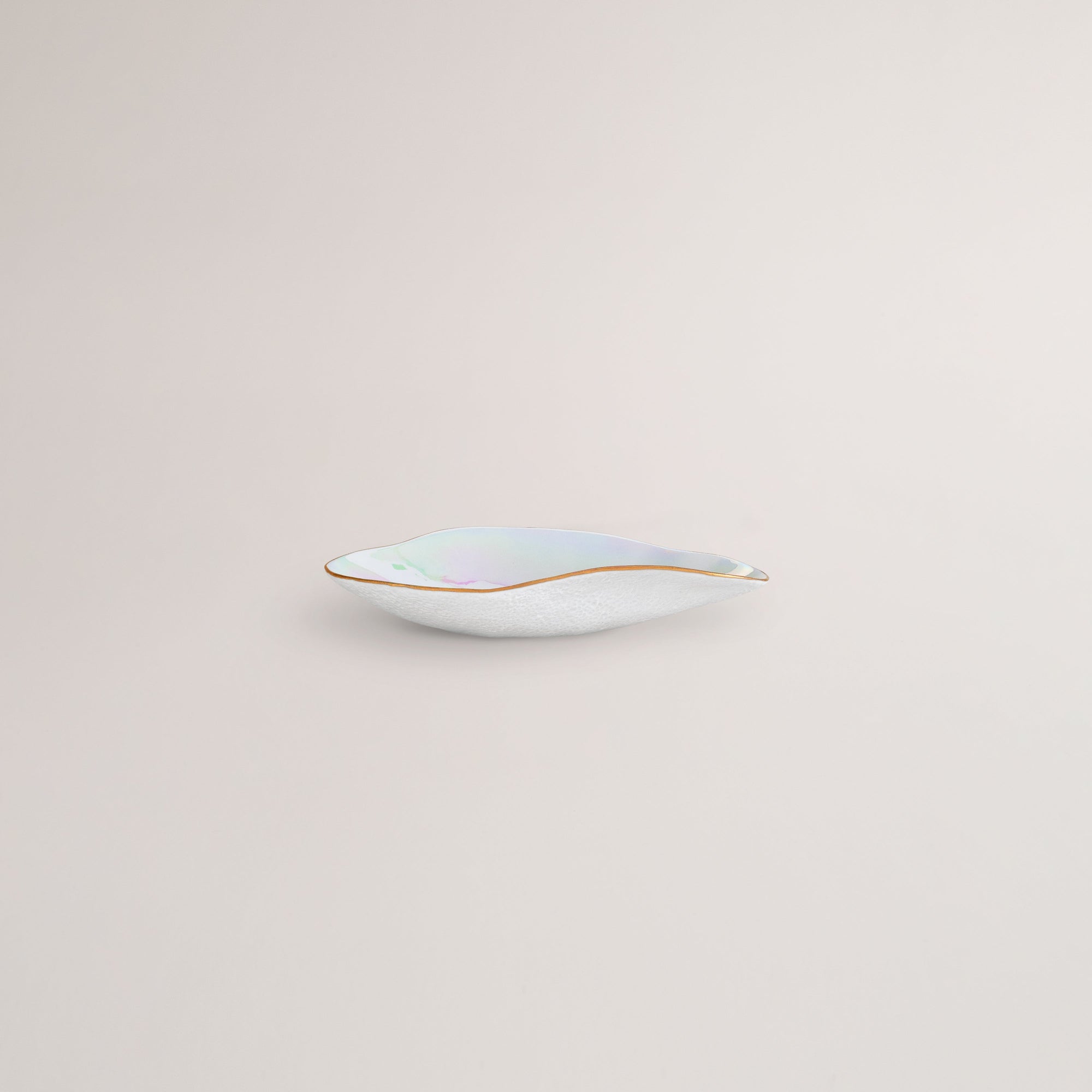Handmade Limoges porcelain pearlescent side bowl