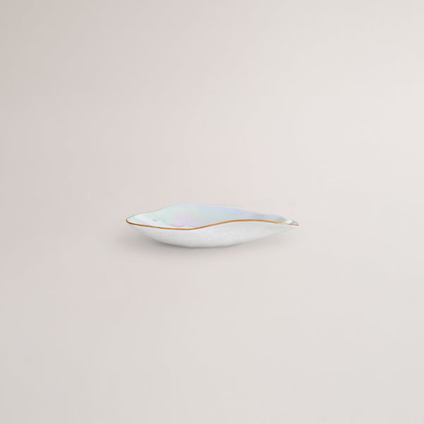 Handmade Limoges porcelain pearlescent side bowl