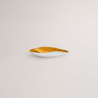 Handmade Limoges porcelain gold side bowl