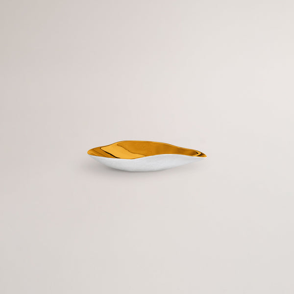 Handmade Limoges porcelain gold side bowl