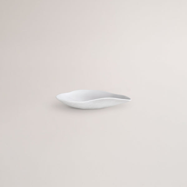 Handmade Limoges porcelain white side bowl