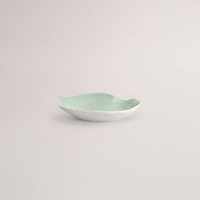 Handmade Limoges porcelain green small plate