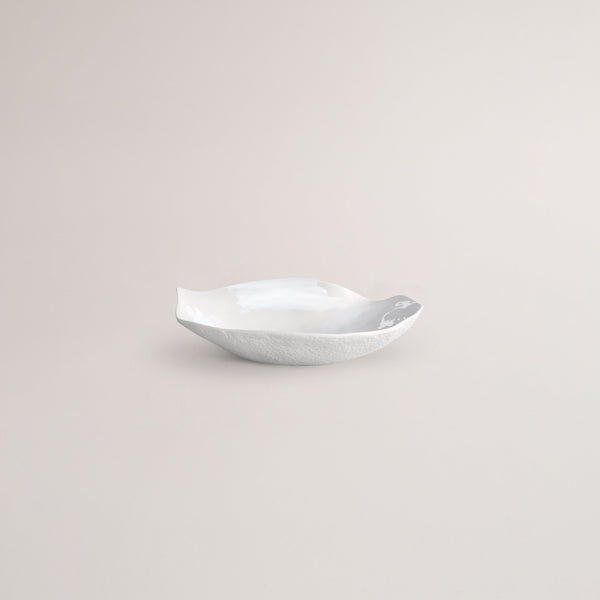 Handmade Limoges porcelain white small plate