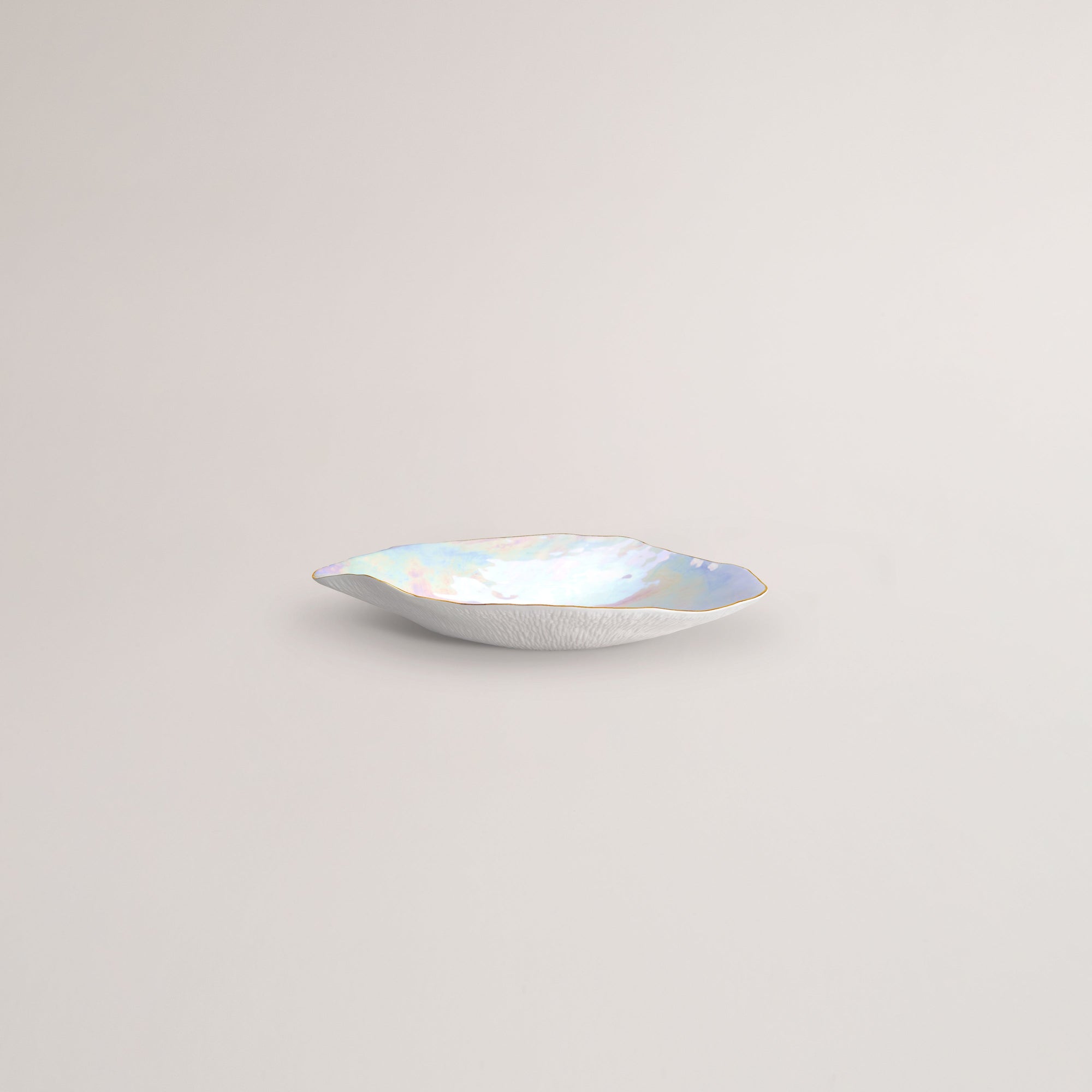 Handmade Limoges porcelain pearlescent dinner plate