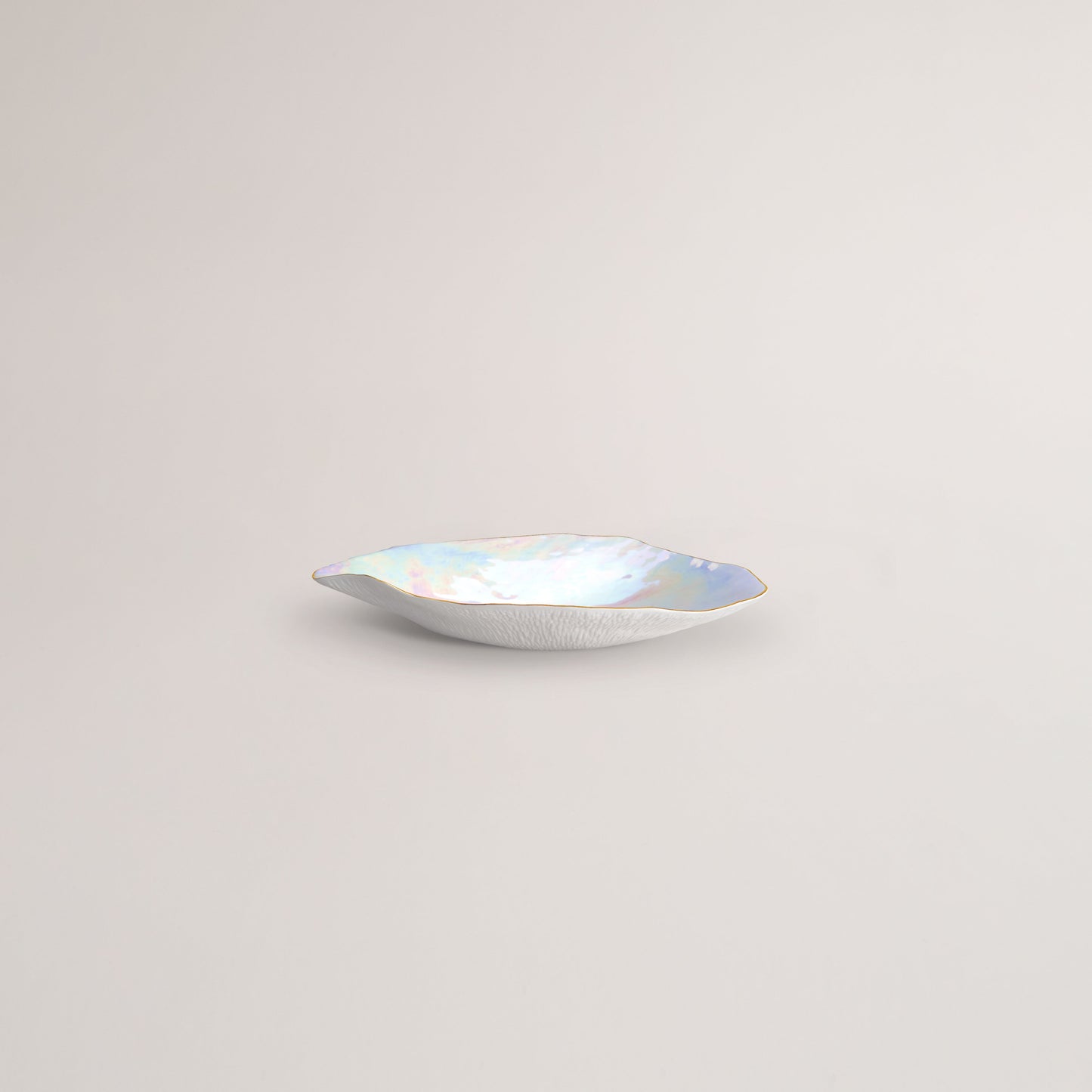 Handmade Limoges porcelain pearlescent dinner plate