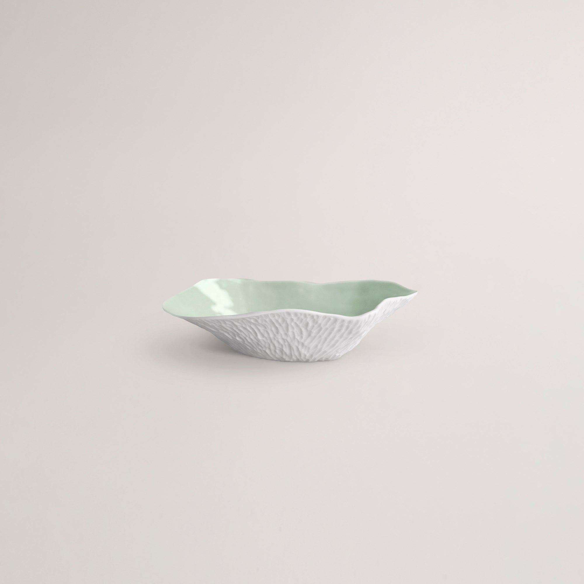 Handmade Limoges porcelain green bowl