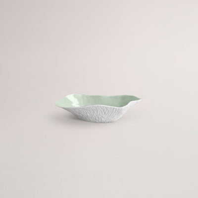 Handmade Limoges porcelain green bowl