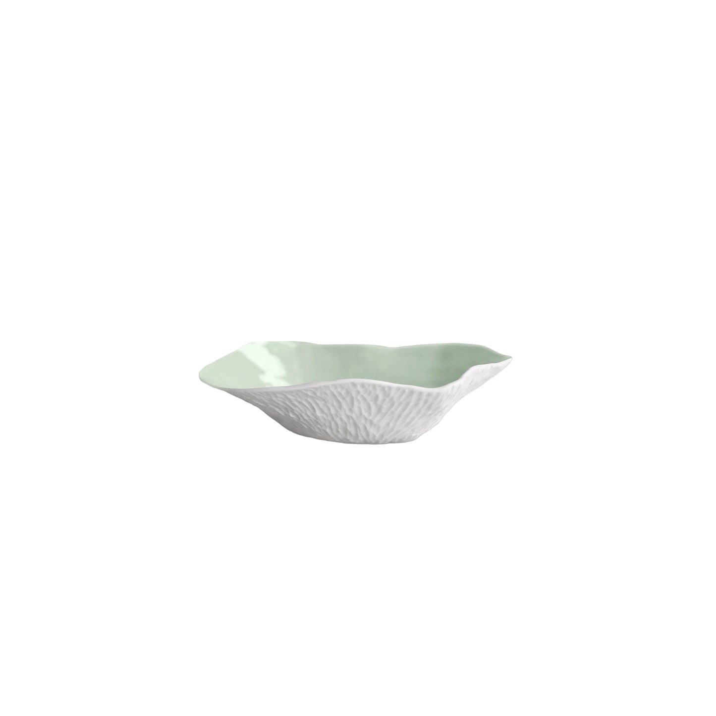 Handmade Limoges porcelain green bowl