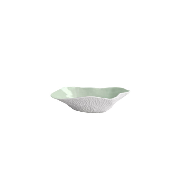 Handmade Limoges porcelain green bowl