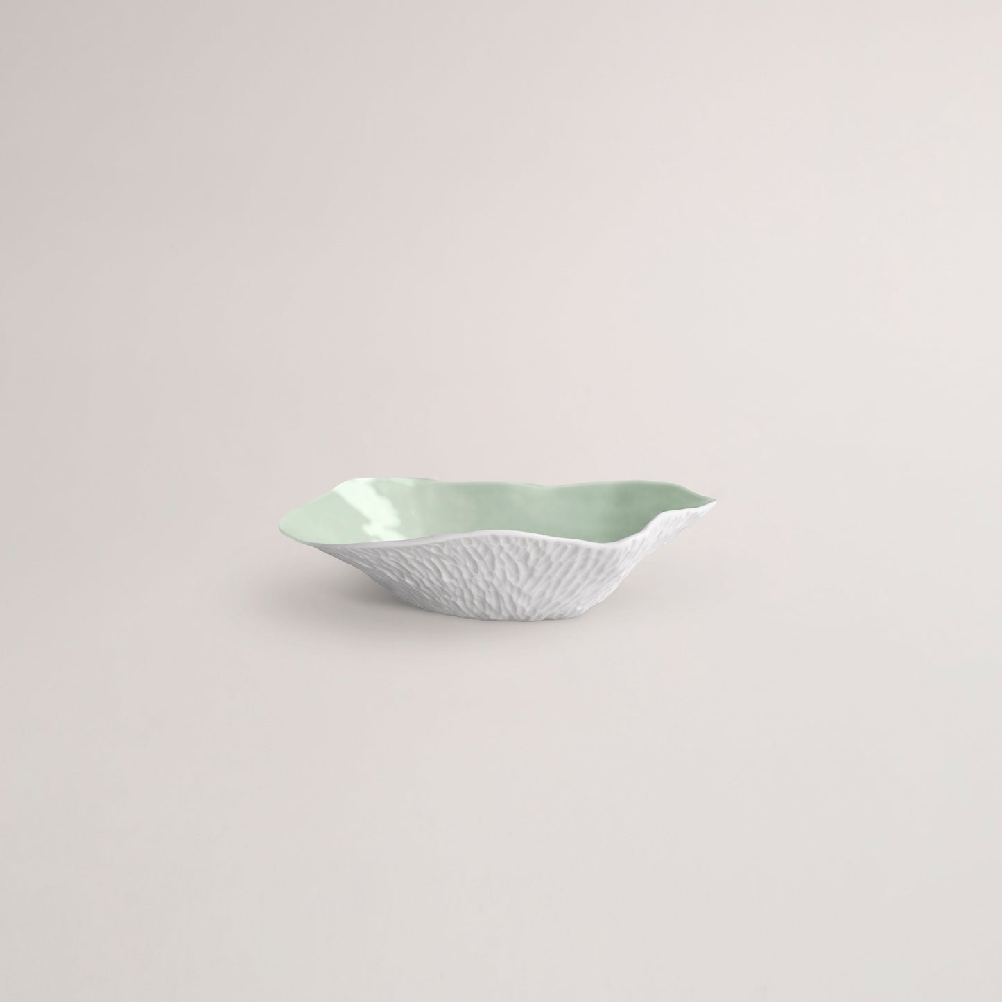 Handmade Limoges porcelain green bowl