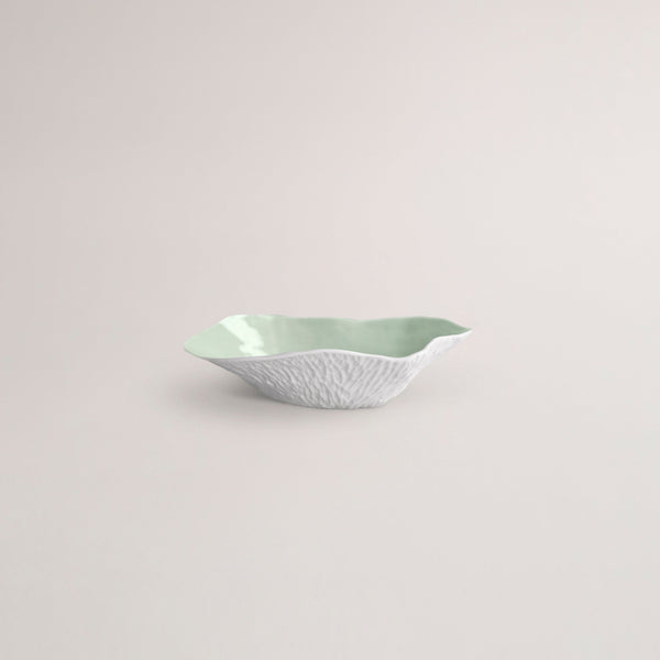 Handmade Limoges porcelain green bowl