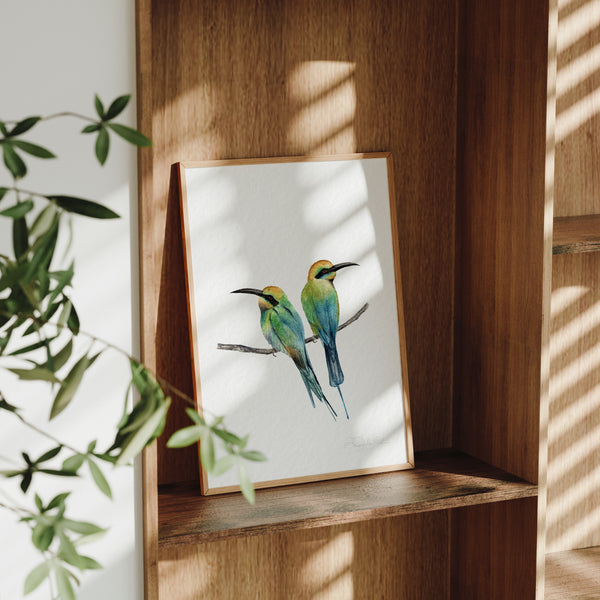 Rainbow Bee Eater Birds Fine Art Print
