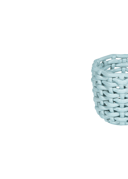 Sky Blue Basketweave Planter