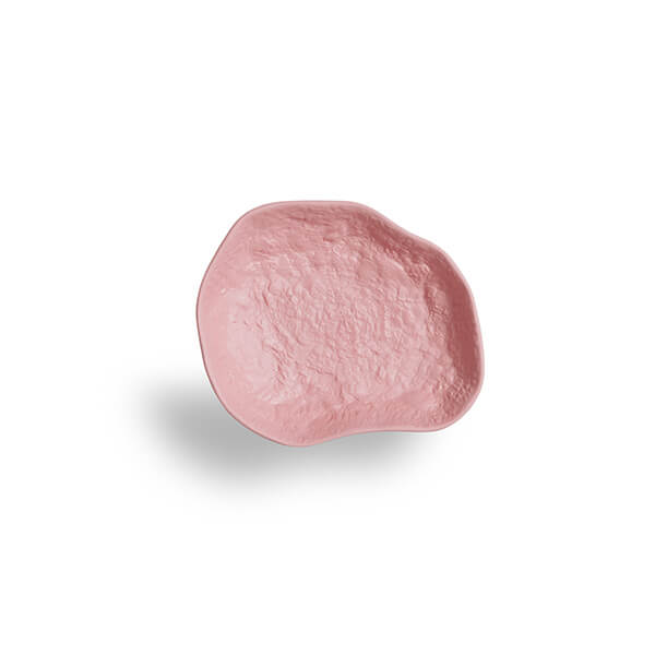 Pink Crockery Small Platter by 1882 Ltd. with Max Lamb is a unique product, hand carved with the tools of a stone mason, the piece is then hand cast in pink slip with a mould made of the model
