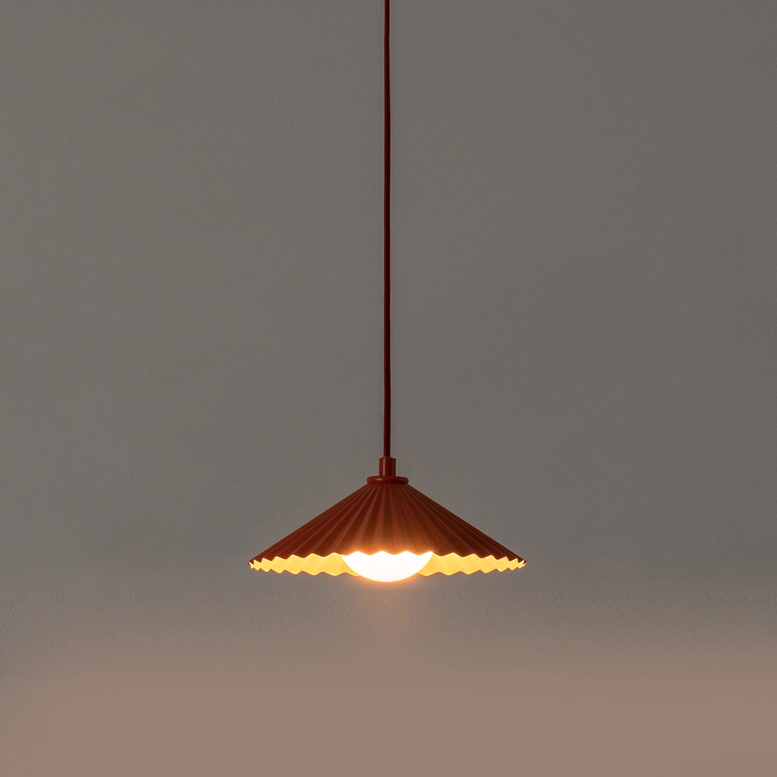 Burnt Orange Small Pleat Pendant Ceiling Light