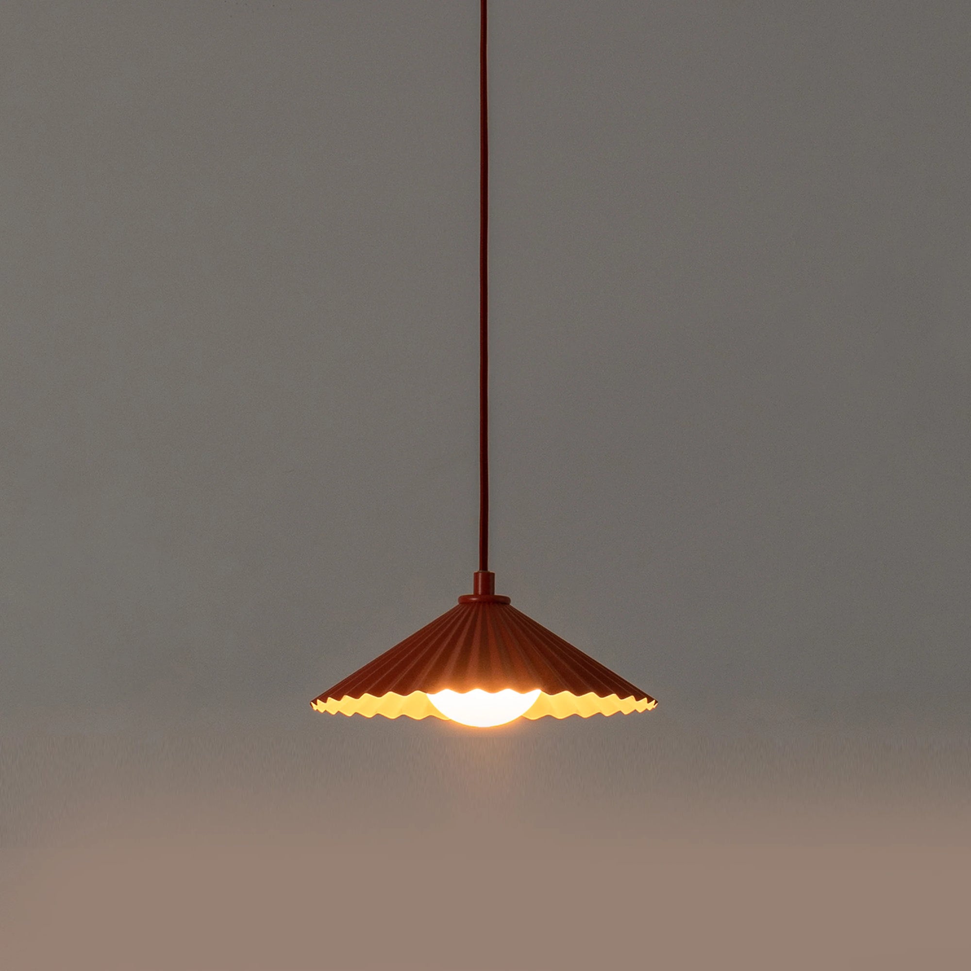 Burnt Orange Small Pleat Pendant Ceiling Light