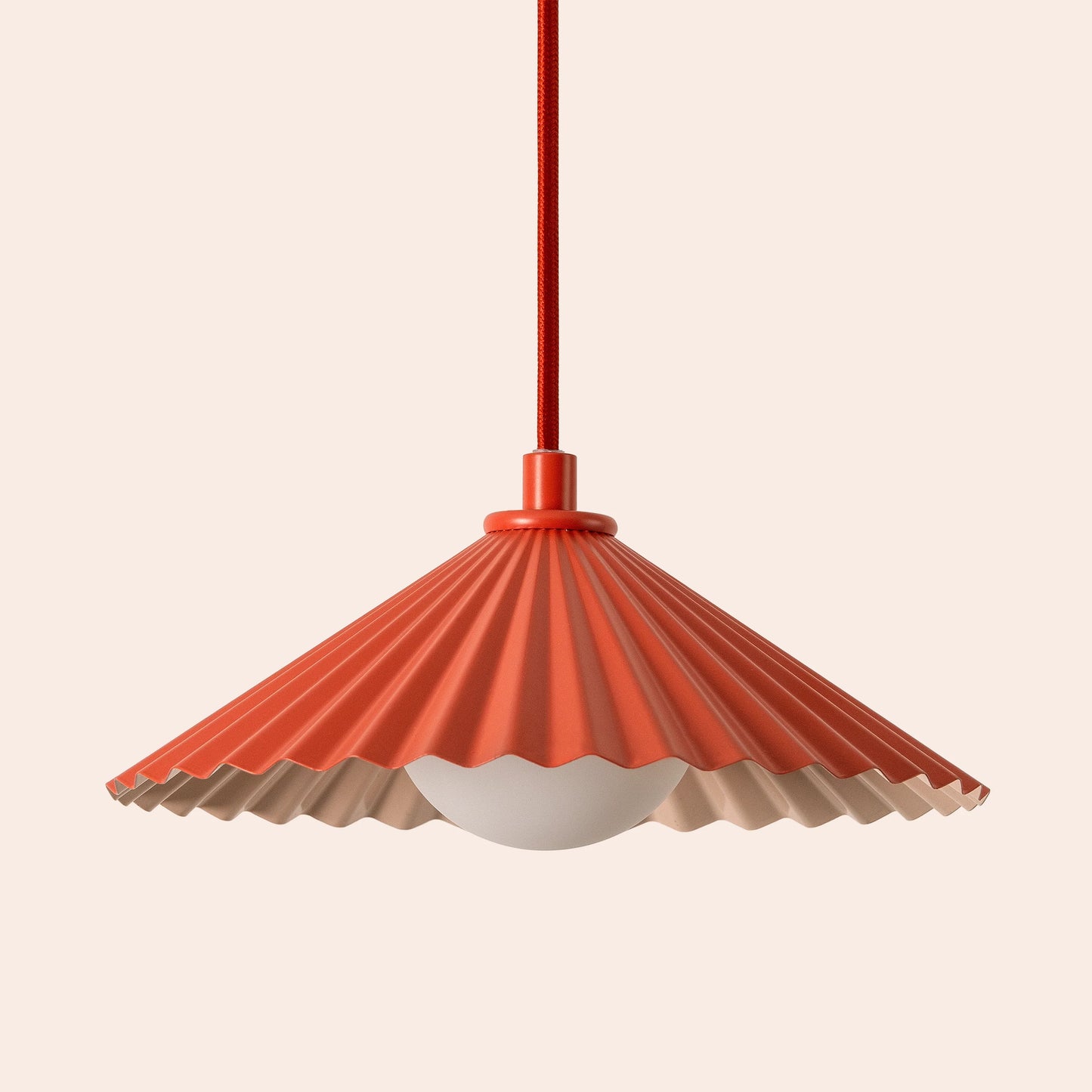 Burnt Orange Small Pleat Pendant Ceiling Light