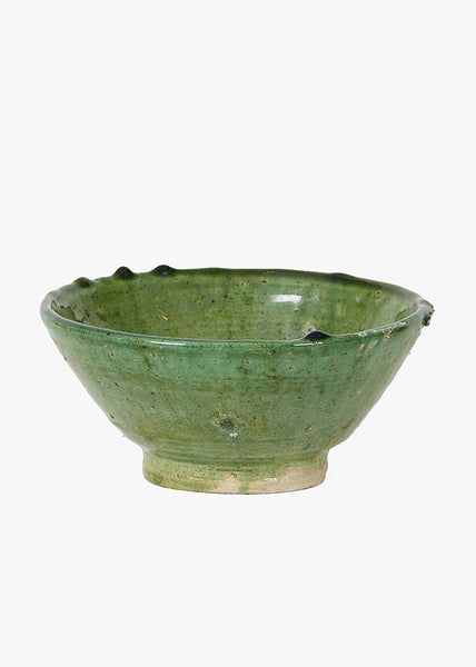 Vintage Tamegroute Green Glazed Bowls