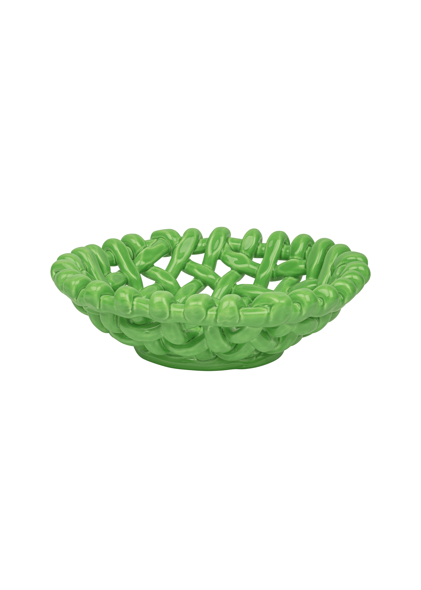 Apple Green Basketweave Bowl