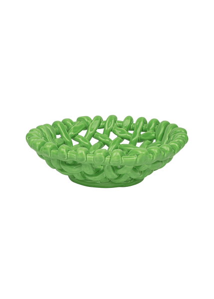 Apple Green Basketweave Bowl