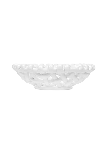 White Basketweave Bowl