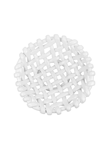 White Basketweave Bowl