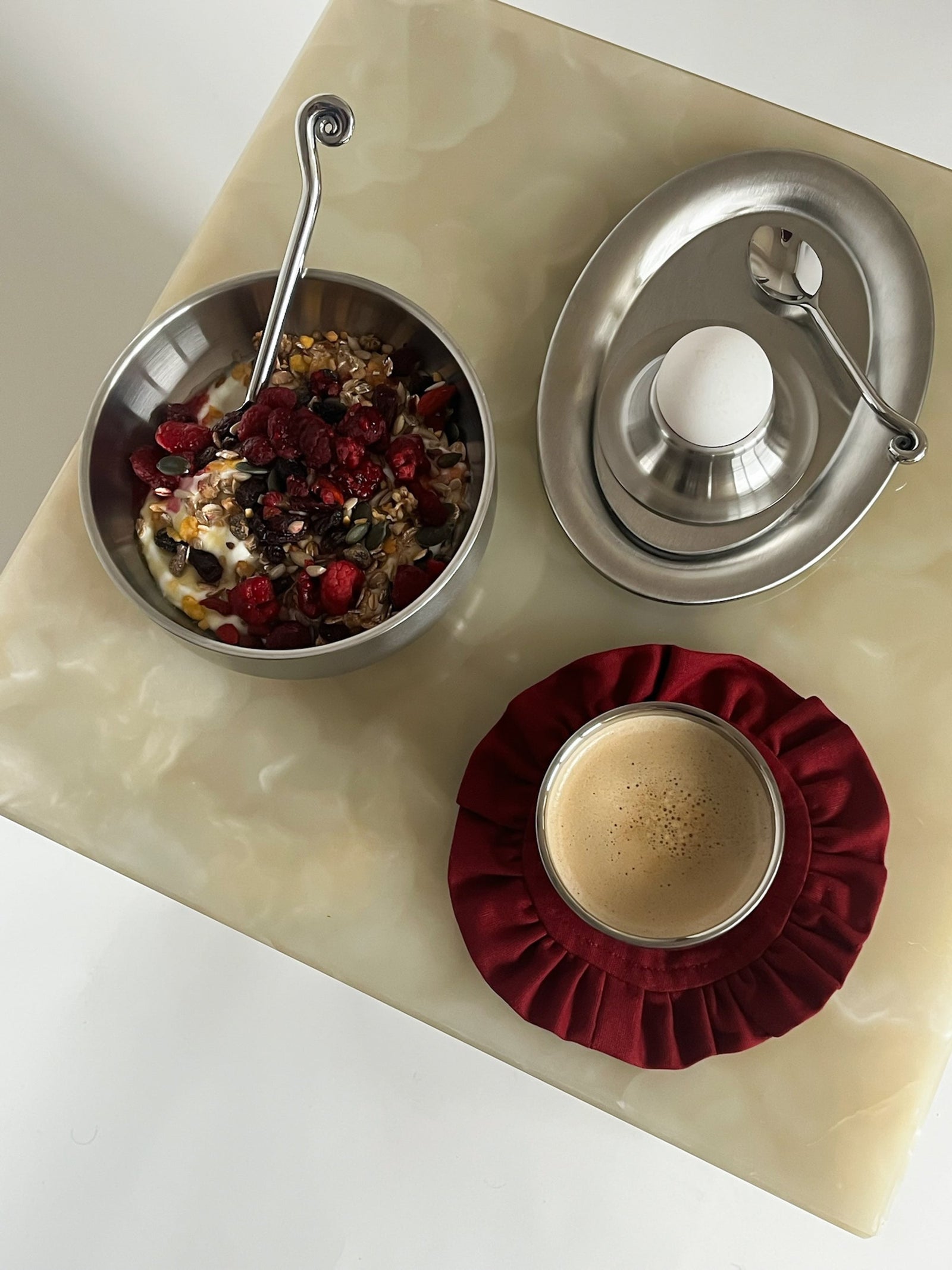 Rhea Coaster Set Burgundy