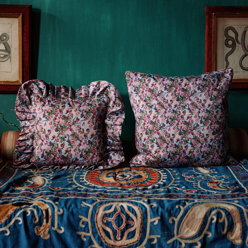 Romance is Dead Blue Square Cushion Cover
