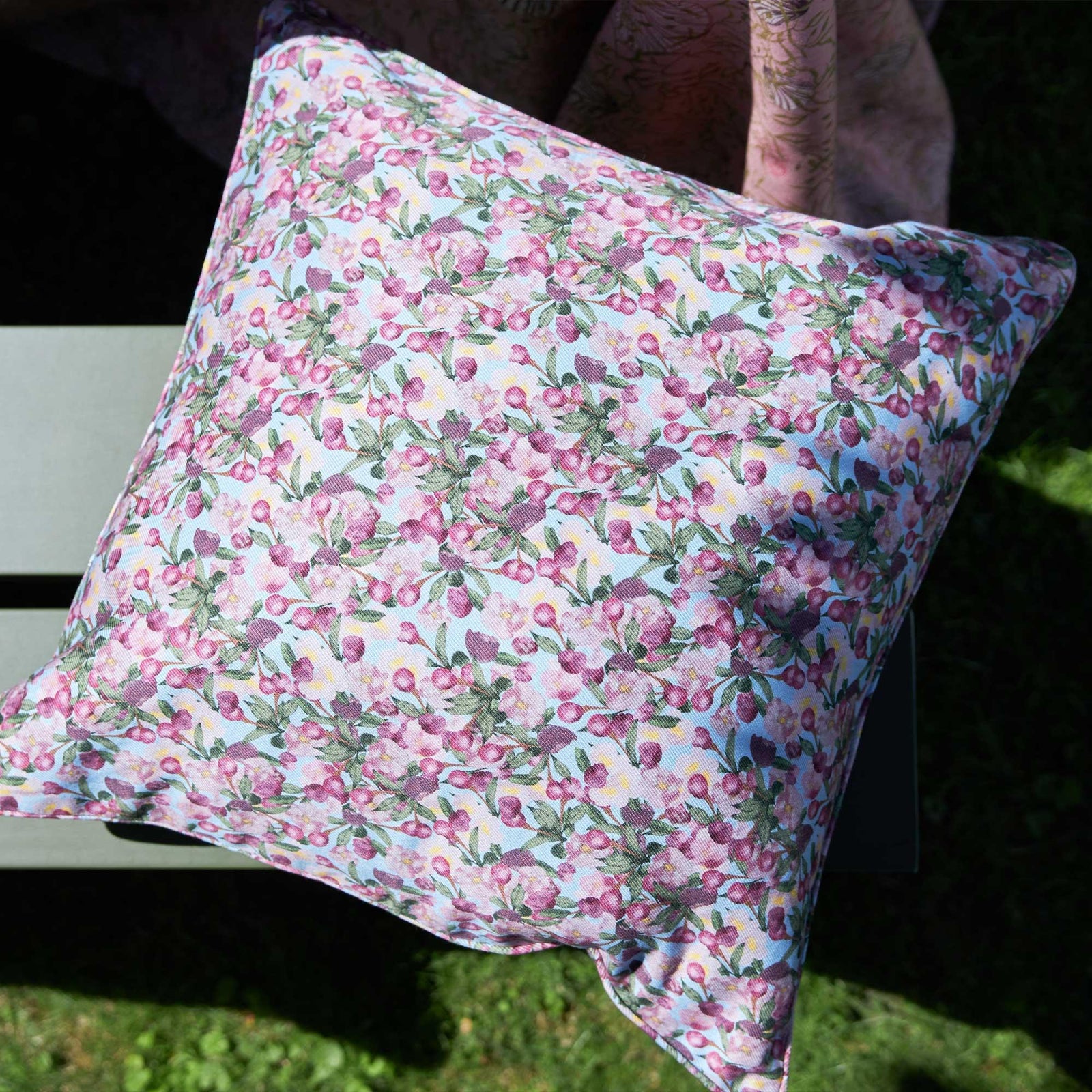 Romance is Dead Blue Square Cushion Cover