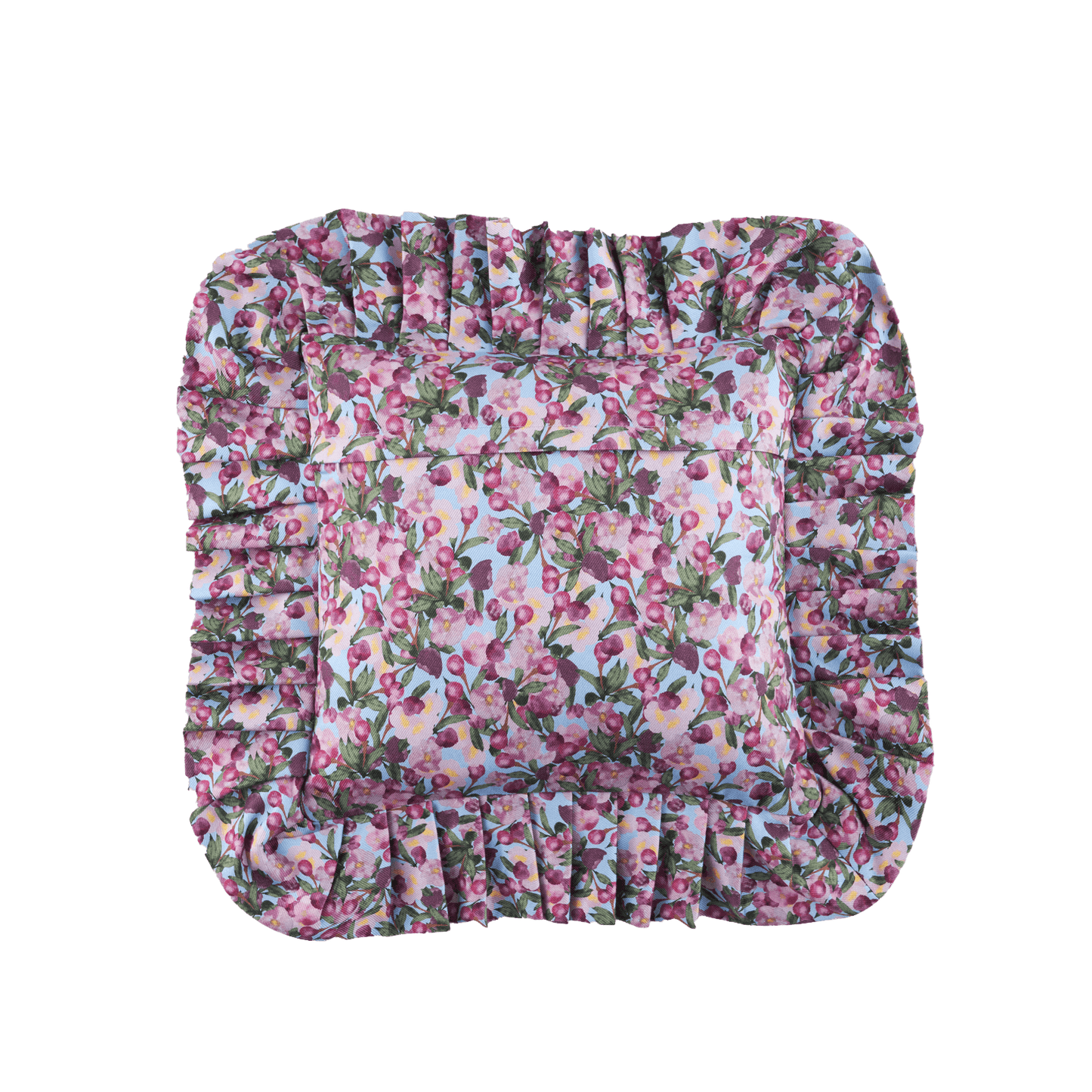 Romance is Dead Blue Ruffled Cushion Cover
