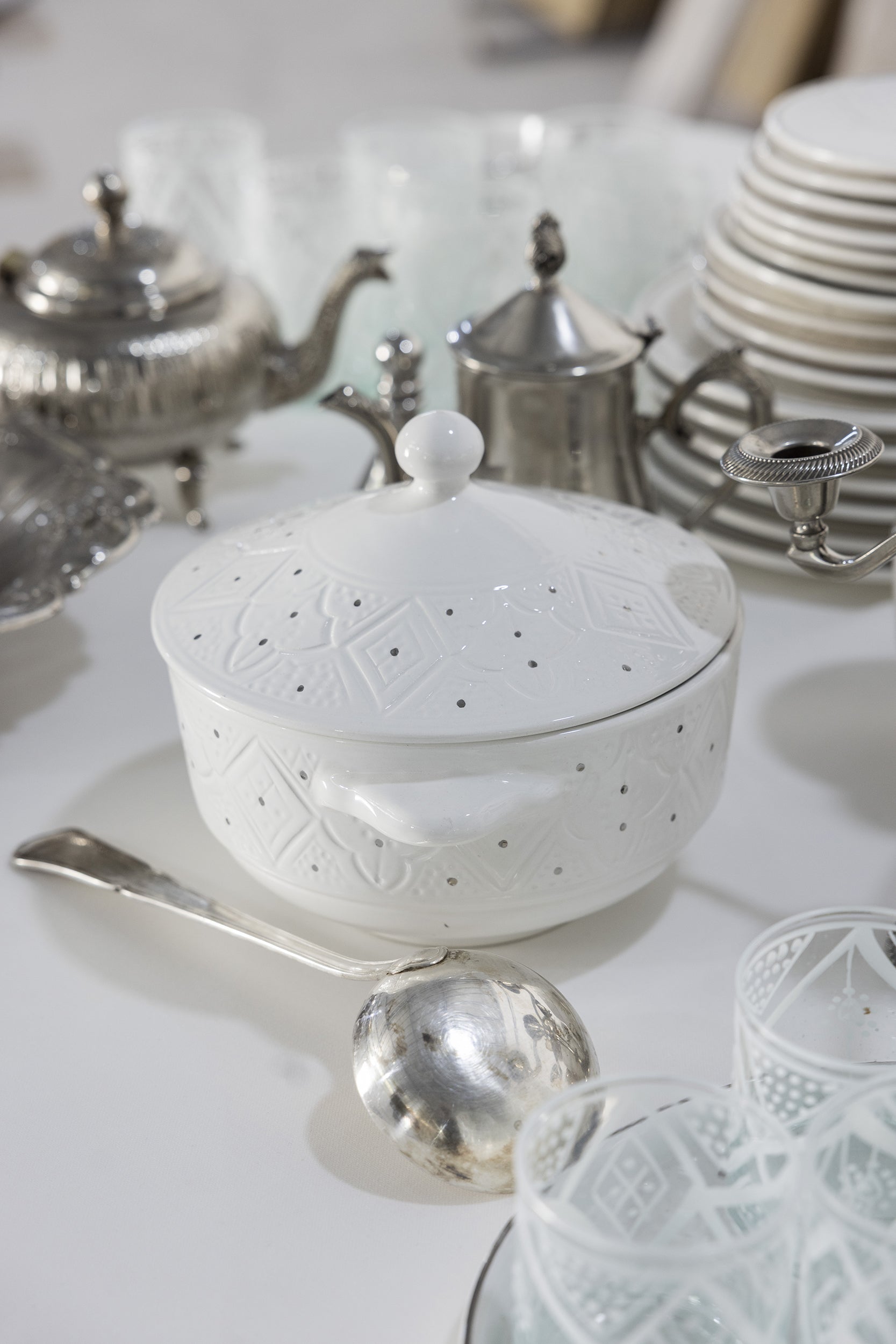 Soup Tureen - Silver Noor Imprint