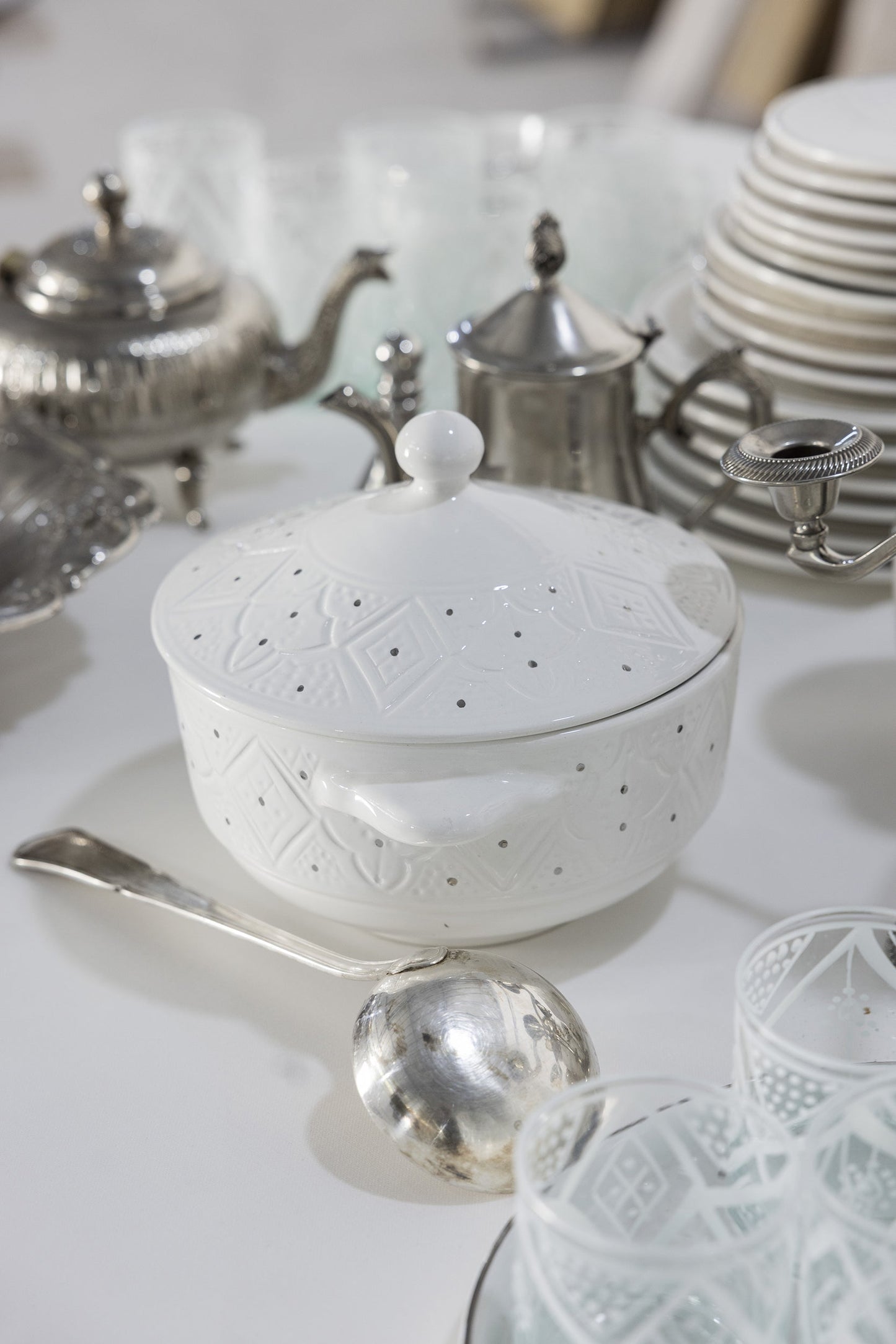 Soup Tureen - Silver Noor Imprint