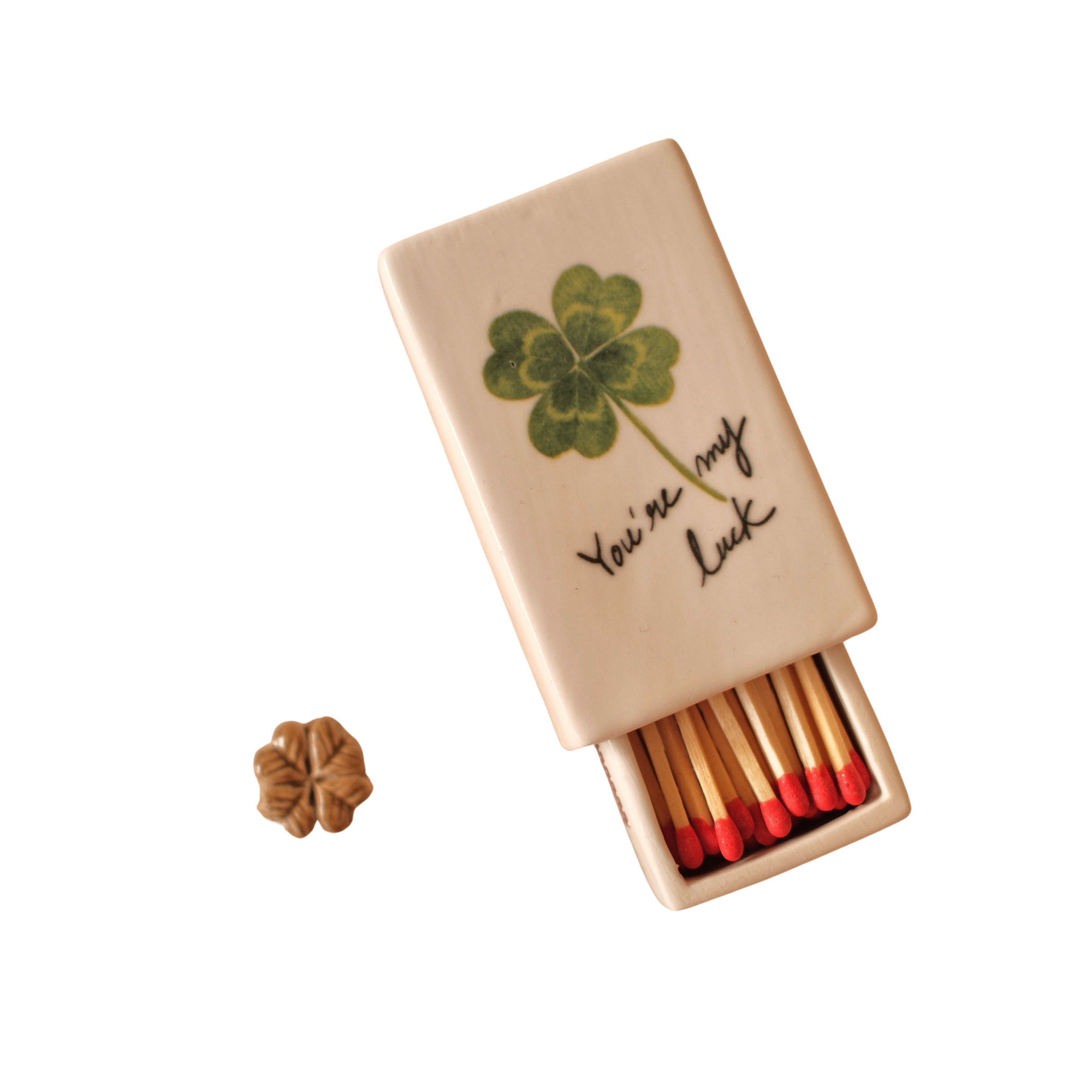 ‘Lucky Clover’ Ceramic Matchbox