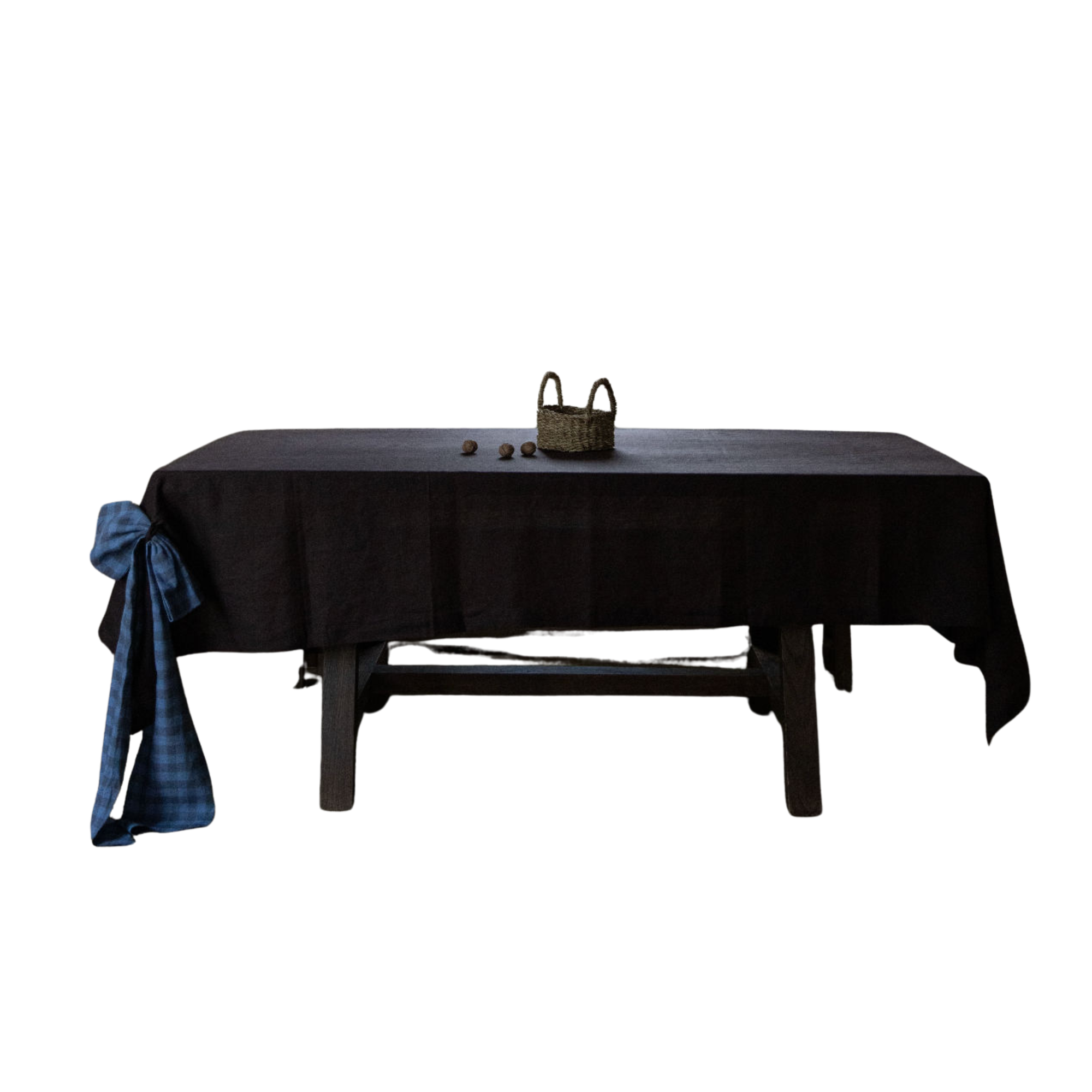 Handcrafted Linen Tablecloth with Ribbon Corners