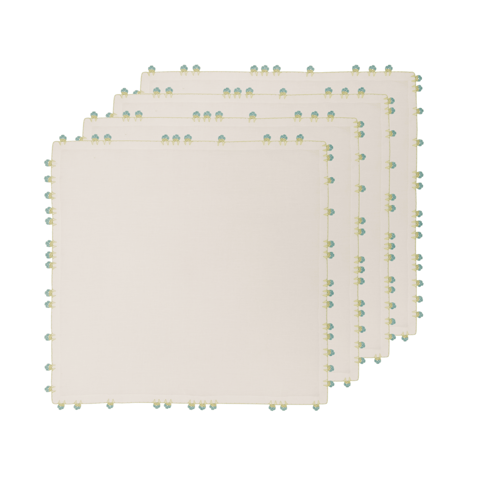 Hand Embroidered & Crochet Work Napkin (Set of 4) – 18x18 in