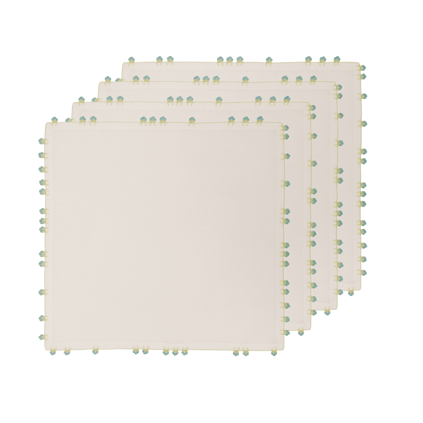 Hand Embroidered & Crochet Work Napkin (Set of 4) – 18x18 in