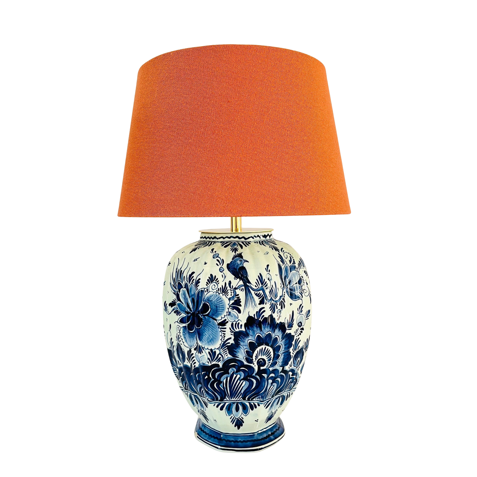 Antique Delft Bird Lamp