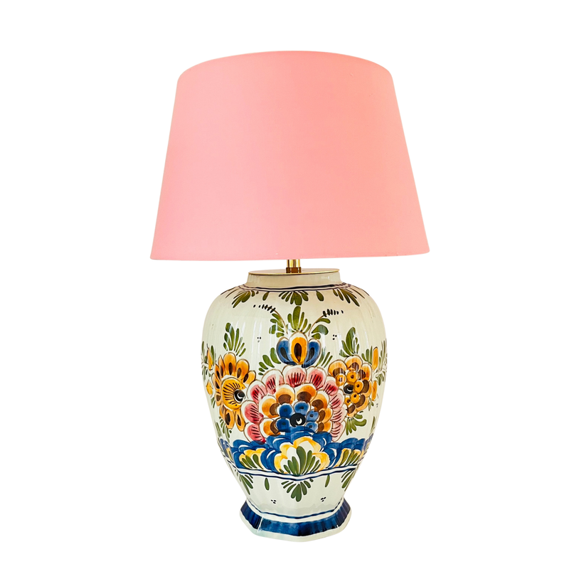Antique Delft Polychrome Lamp