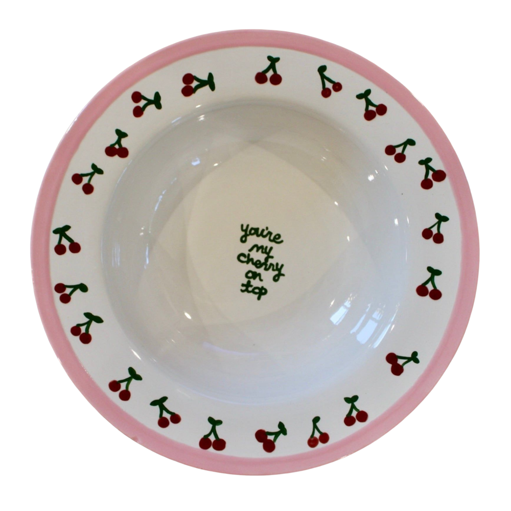 “you’re my cherry on top” Hand-painted Serving Bowl
