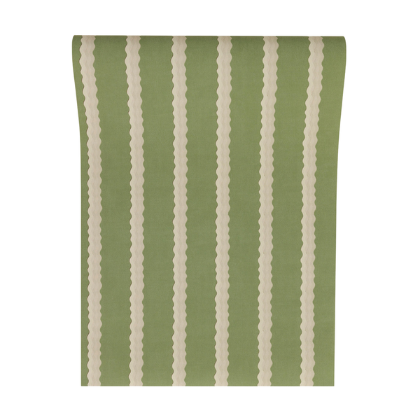 Double Scroll Stripe - Spring Green (Wallpaper)