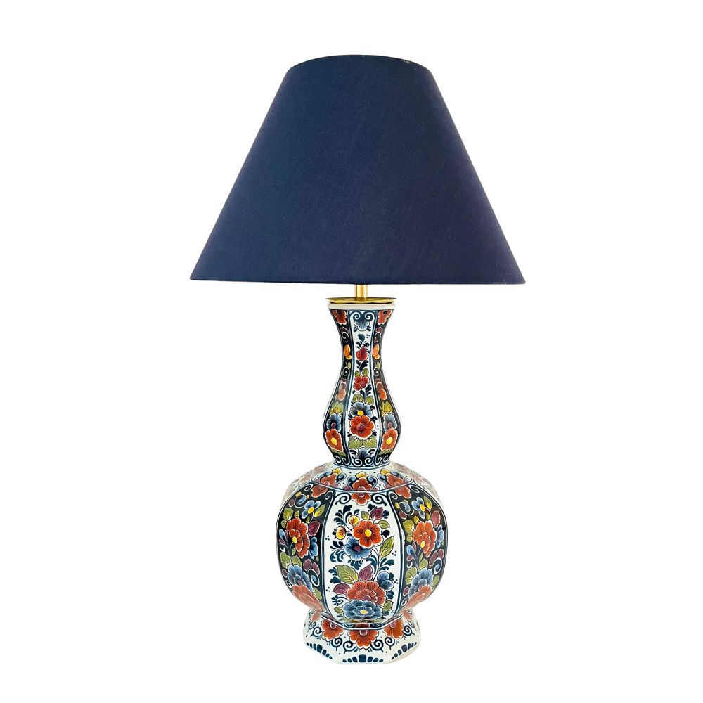 Large Antique Delft ‘Knobbelvaas’ Lamp