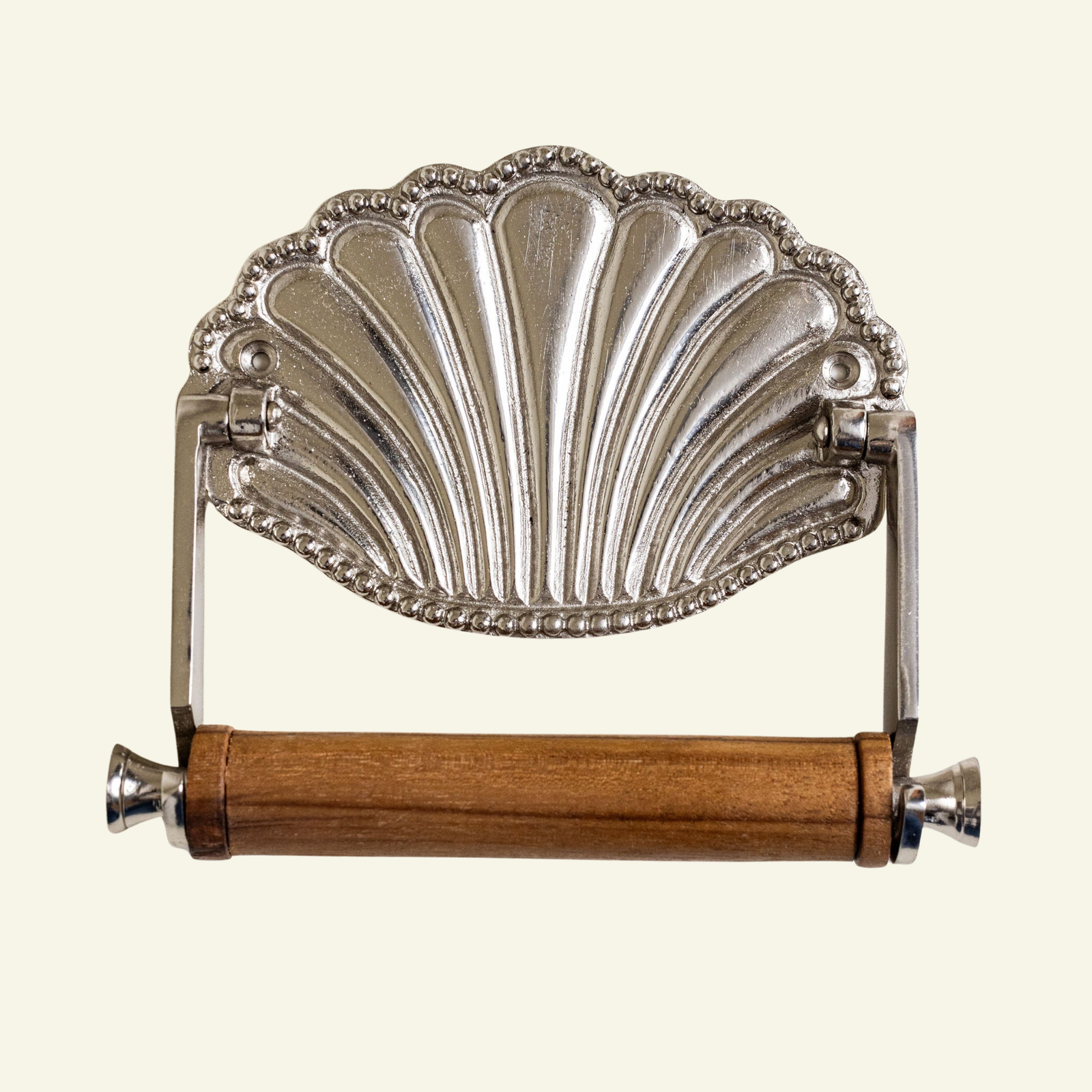 Shell Toilet Roll Holder, Aged Brass