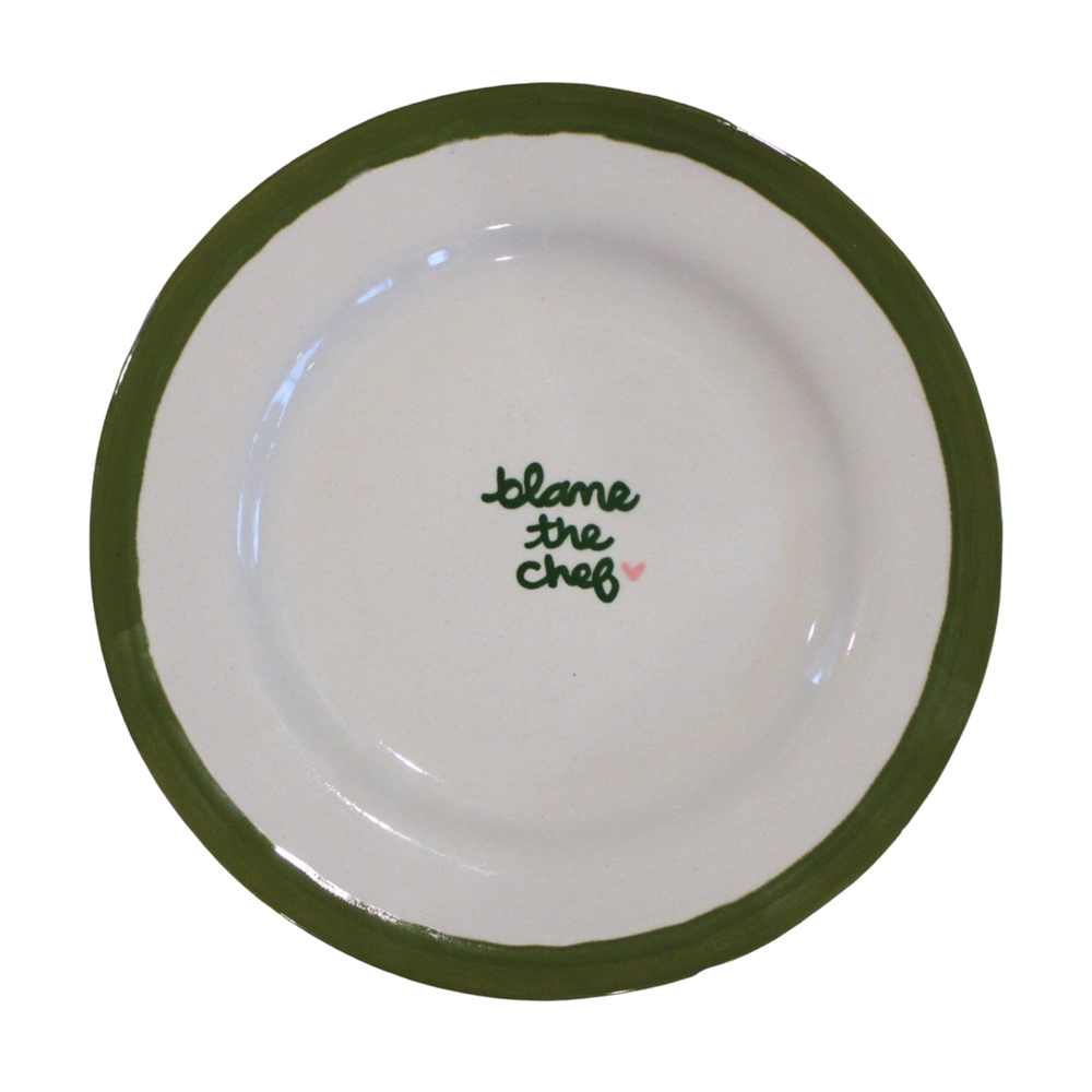 “blame the chef” Hand-painted Dessert Plates