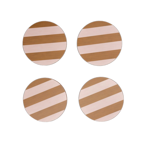 Ochre Stripe Coasters | Set of 4