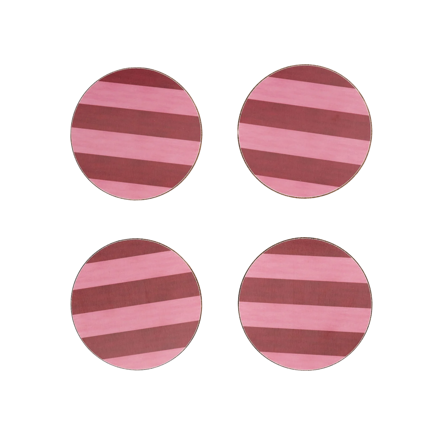 Rouge & Blush Stripe Coasters | Set of 4
