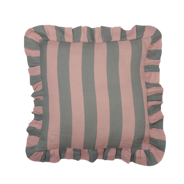 Sage & Blush Wide Stripe Cushion Cover