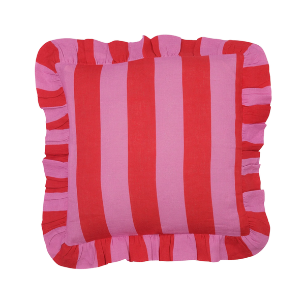 Cerise & Fuchsia Extra Wide Stripe Cushion Cover