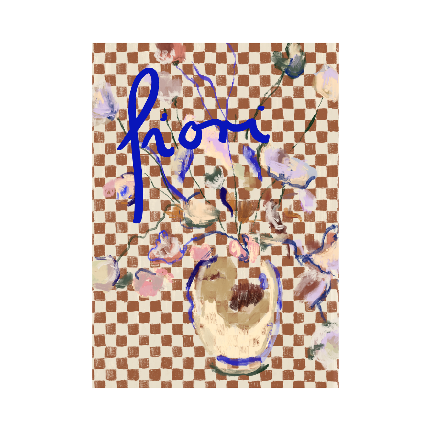 Fiori a Scacchi Print
