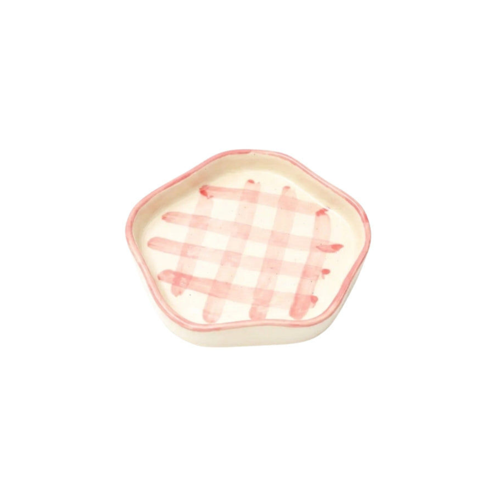 Coasters -Pink Check, 4.7 Inches (Set of 2)