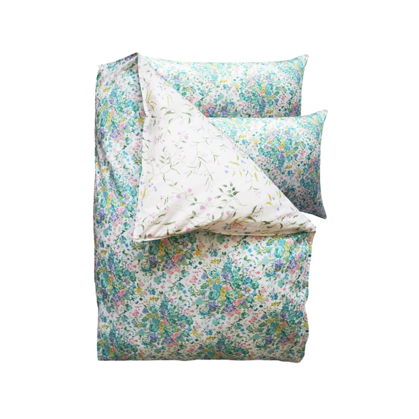 Bridgerton Reversible Duvet Set made with Liberty Fabric BOUQUET PARADE & REGAL BLOSSOM